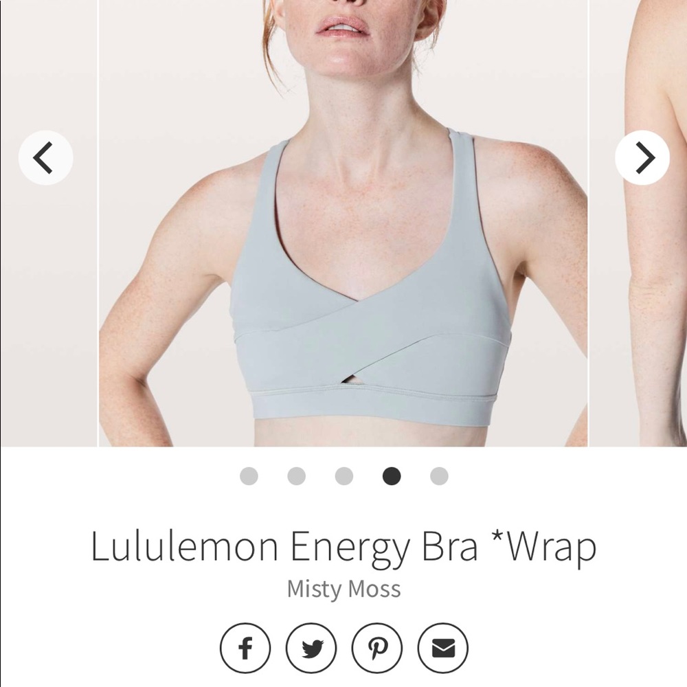 Lululemon Energy Bra *Wrap” size 10 misty moss light support